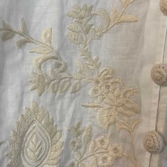 Zara White Embroidered Blouse - Picture 4 of 9